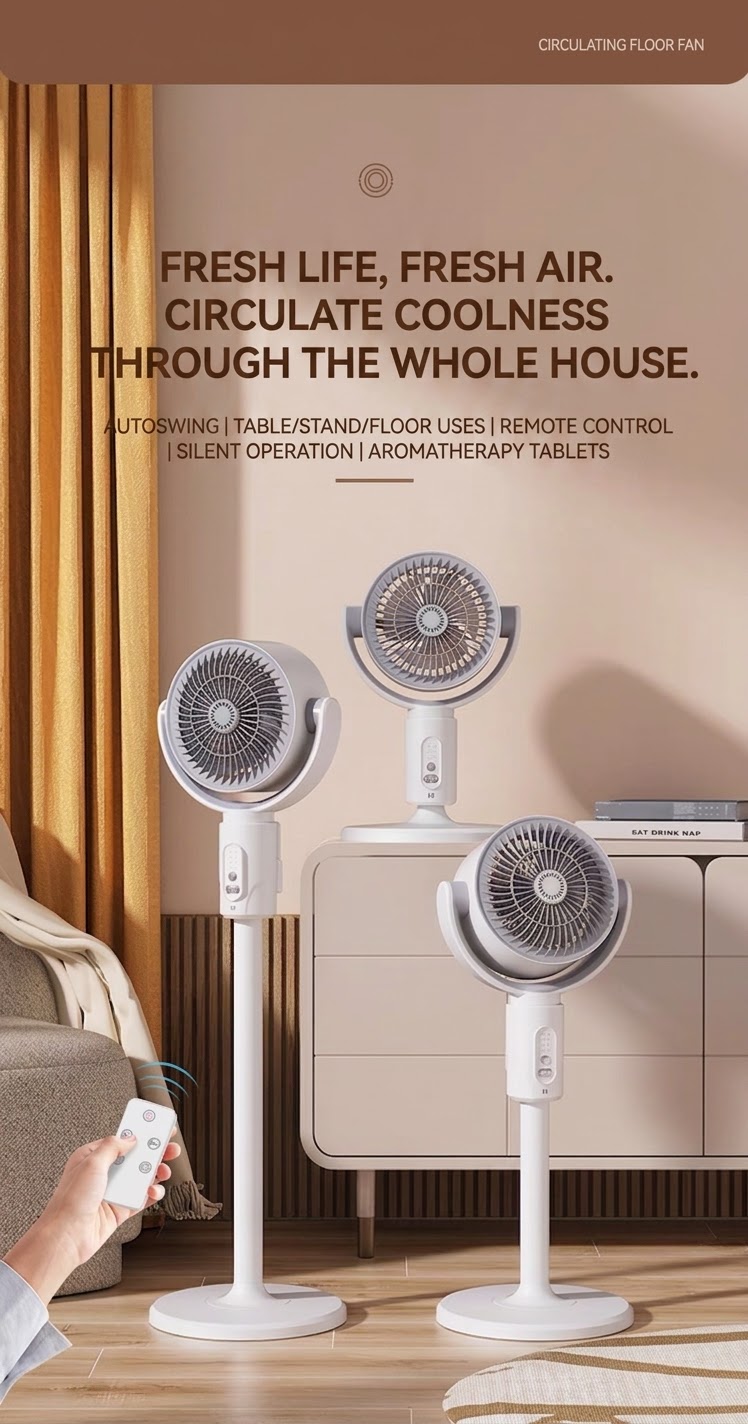 Circulating Convertible Floor Fan
