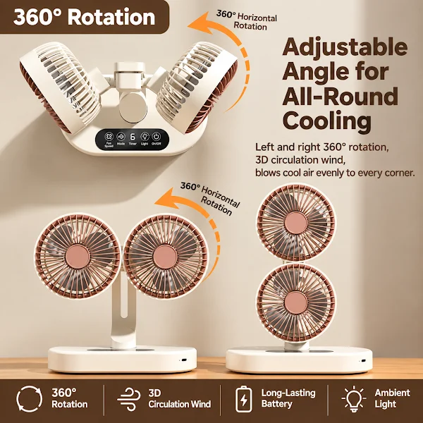W10A Desktop Double-Head Circulation Fan